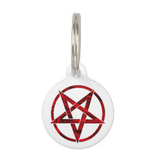 Rode Duivel Pentagram Huisdierpenning