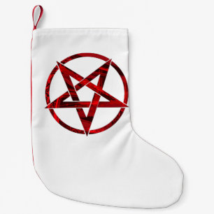 Rode Duivel Pentagram Kleine Kerstsok