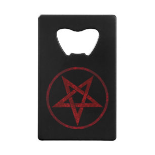 Rode Duivel Pentagram Kredietkaart Flessenopener
