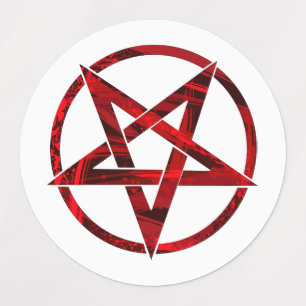 Rode Duivel Pentagram Labels