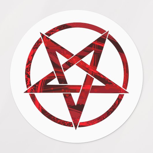 Rode Duivel Pentagram Labels (Design 1)
