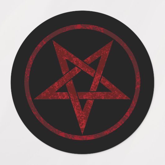 Rode Duivel Pentagram Labels (Design 1)