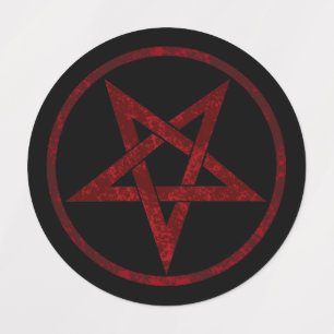Rode Duivel Pentagram Labels