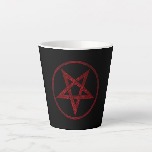 Rode Duivel Pentagram Latte Mok (Voorkant)