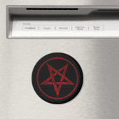 Rode Duivel Pentagram Magneet (Insitu (Vaatwasser))
