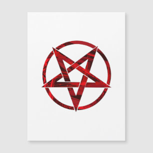 Rode Duivel Pentagram Magnetische Uitnodiging