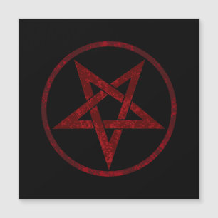 Rode Duivel Pentagram Magnetische Uitnodiging