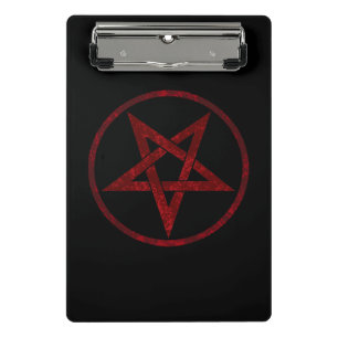 Rode Duivel Pentagram Mini Klembord