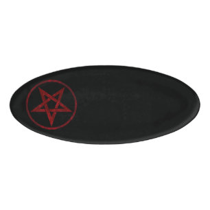 Rode Duivel Pentagram Naambadge