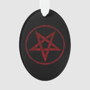Rode Duivel Pentagram Ornament