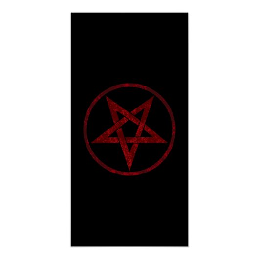 Rode Duivel Pentagram Perfect Poster (Voorkant)