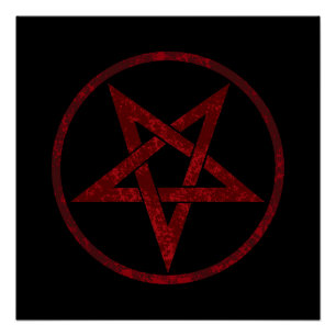 Rode Duivel Pentagram Perfect Poster