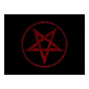 Rode Duivel Pentagram Perfect Poster
