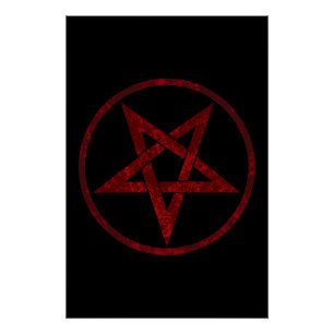 Rode Duivel Pentagram Perfect Poster