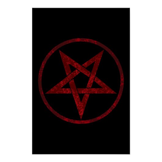 Rode Duivel Pentagram Perfect Poster (Voorkant)