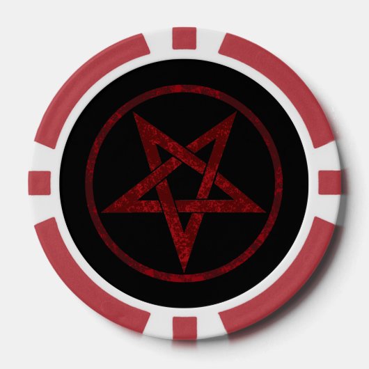 Rode Duivel Pentagram Poker Chips (Voorkant)