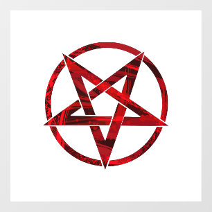 Rode Duivel Pentagram Raamsticker