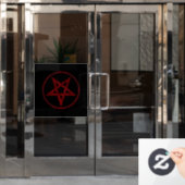 Rode Duivel Pentagram Raamsticker (Kantoordeur)