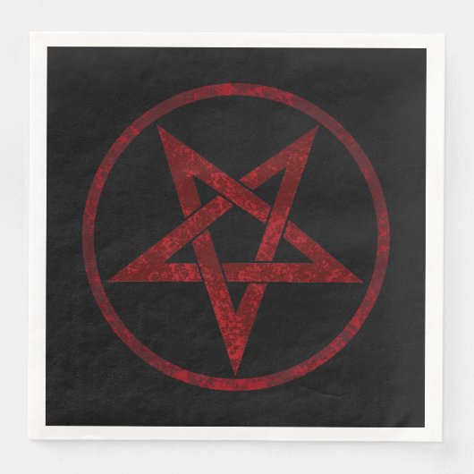 Rode Duivel Pentagram Servet (Voorkant)