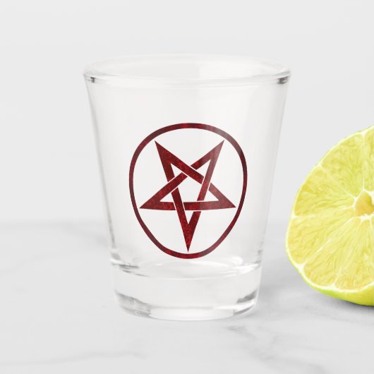 Rode Duivel Pentagram Shot Glas (Voorkant)