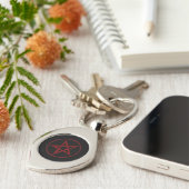 Rode Duivel Pentagram Sleutelhanger (Zijkant)