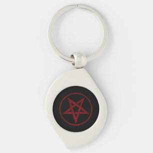 Rode Duivel Pentagram Sleutelhanger
