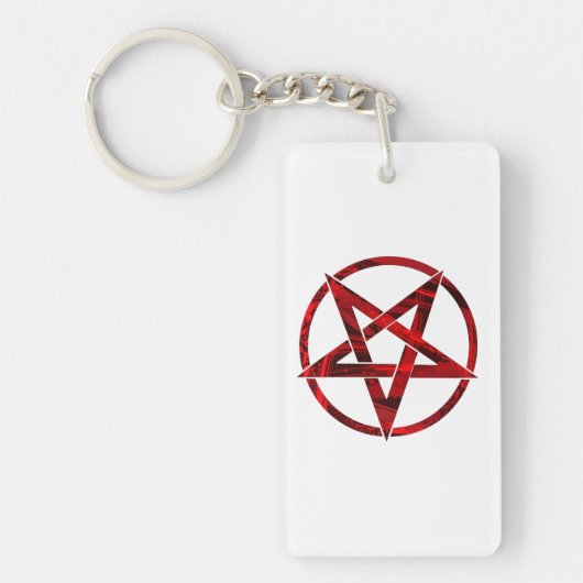 Rode Duivel Pentagram Sleutelhanger (Voorkant)