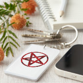 Rode Duivel Pentagram Sleutelhanger (Voorkant Rechts)