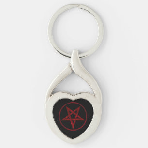 Rode Duivel Pentagram Sleutelhanger