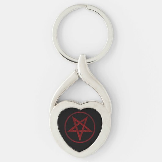 Rode Duivel Pentagram Sleutelhanger (Voorkant)