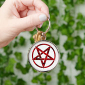Rode Duivel Pentagram Sleutelhanger (Hand)