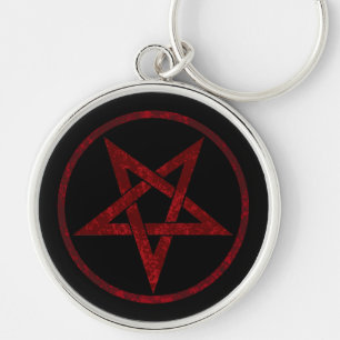 Rode Duivel Pentagram Sleutelhanger