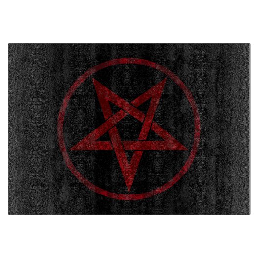 Rode Duivel Pentagram Snijplank (Voorkant)