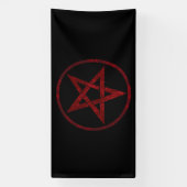 Rode Duivel Pentagram Spandoek (Verticaal)