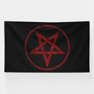 Rode Duivel Pentagram Spandoek