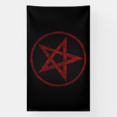 Rode Duivel Pentagram Spandoek (Verticaal)