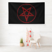 Rode Duivel Pentagram Spandoek (Insitu)
