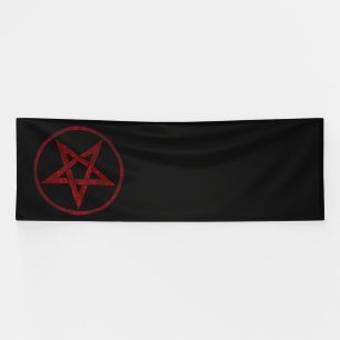 Rode Duivel Pentagram Spandoek