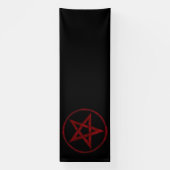 Rode Duivel Pentagram Spandoek (Verticaal)