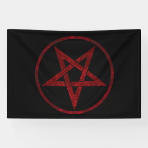 Rode Duivel Pentagram Spandoek