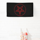 Rode Duivel Pentagram Spandoek (Insitu)