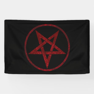 Rode Duivel Pentagram Spandoek