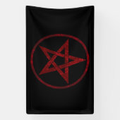 Rode Duivel Pentagram Spandoek (Verticaal)