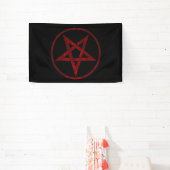Rode Duivel Pentagram Spandoek (Insitu)