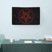 Rode Duivel Pentagram Spandoek (Beurs)