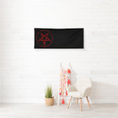 Rode Duivel Pentagram Spandoek (Insitu)