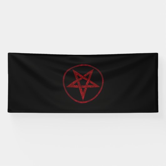 Rode Duivel Pentagram Spandoek (Horizontaal)