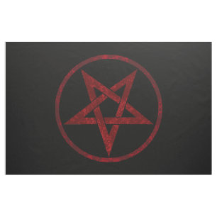 Rode Duivel Pentagram Stof