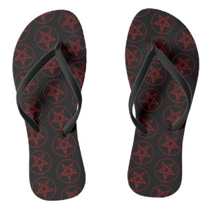 Rode Duivel Pentagram Teenslippers