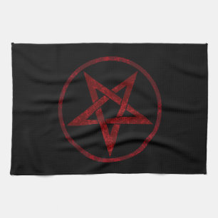 Rode Duivel Pentagram Theedoek
